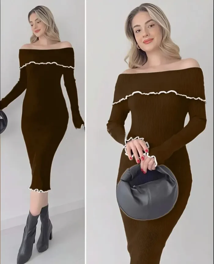 Madonna Collar knit Bodycon - Image 3