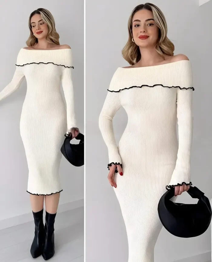 Madonna Collar knit Bodycon - Image 2