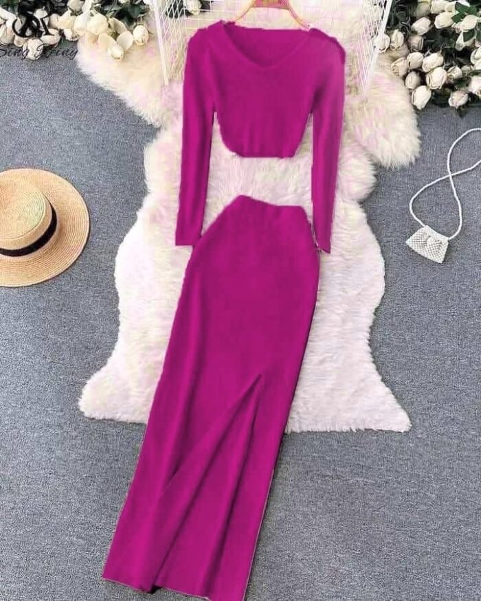 🌸 Elegant Ribbed Knit Skirt Set 🌸 - Image 8