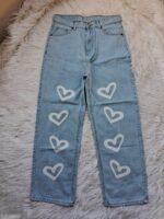Women Teen Girl High Waist Loose Fit Straight Leg Jeans Denim - Image 2