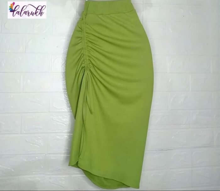 Ruched Drawstring Split Skirt - Image 3
