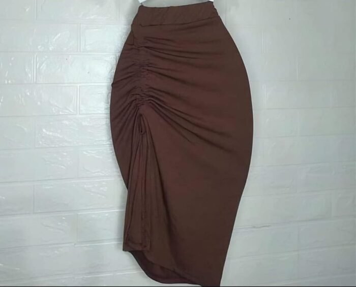 Ruched Drawstring Split Skirt - Image 4