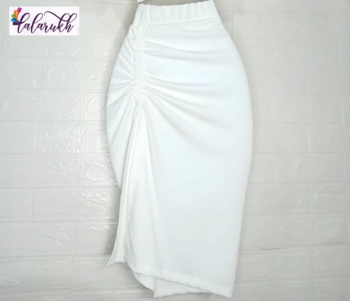 Ruched Drawstring Split Skirt - Image 6