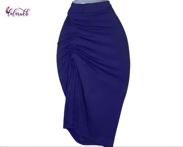 Ruched Drawstring Split Skirt - Image 2
