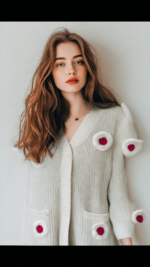 Women Sweater Handmade Flower Sweater Cardigan Women Jumper Knitting Coats Outerwear - Image 4