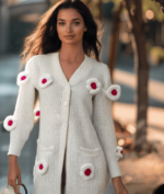Women Sweater Handmade Flower Sweater Cardigan Women Jumper Knitting Coats Outerwear - Image 2