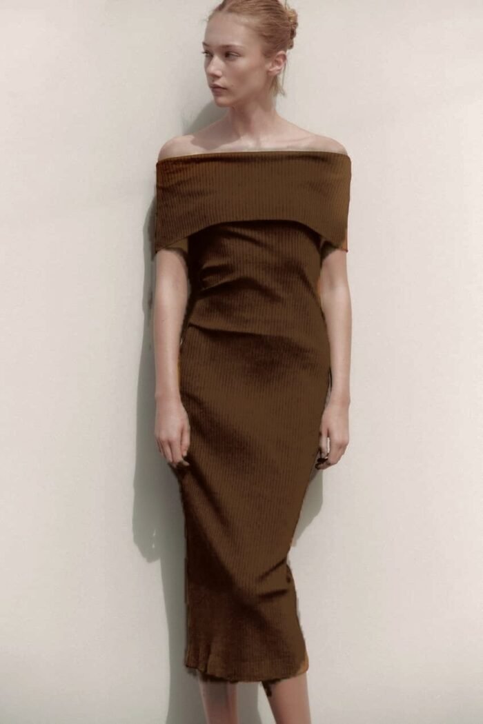 OFF THE SHOULDER WRAP BODYCON - Image 6