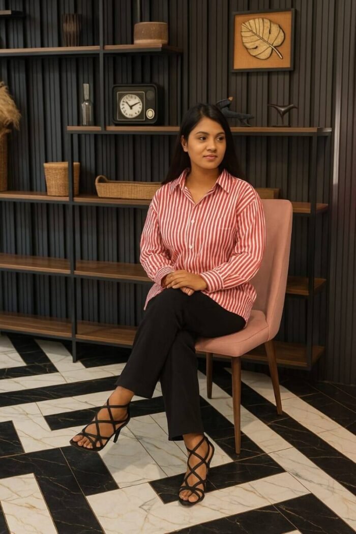 Soft Cotton Ladies Striped Shirt - Image 5