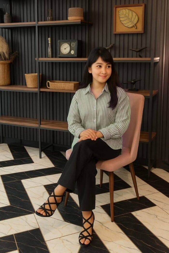 Soft Cotton Ladies Striped Shirt - Image 7