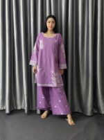 Two- piece Embroidered Cotton Kurti Set