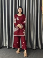 Two- piece Embroidered Cotton Kurti Set - Image 2