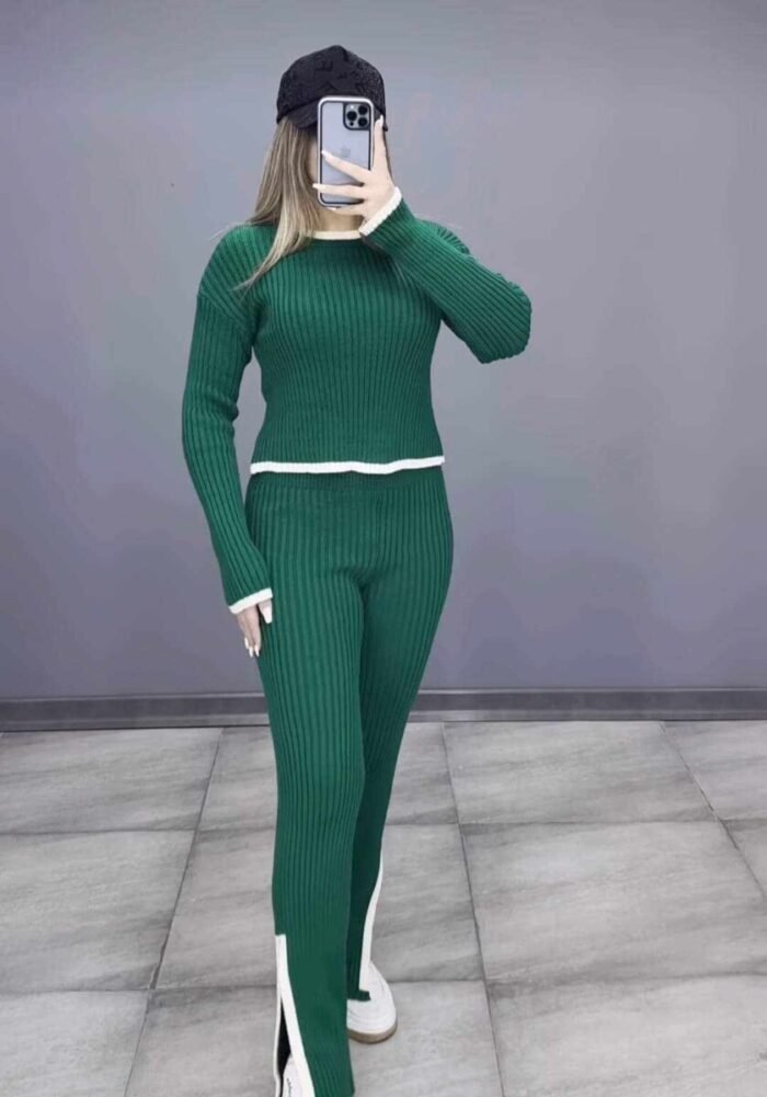 Women Spring Versatile Wide Leg Pants Long Sleeve Set Summer - Image 2