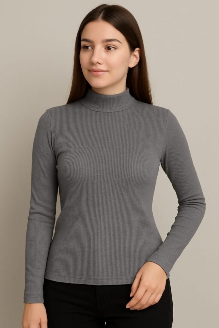 Half Turtleneck Sweater Korean Style Sweater Slim Bottoming Shirt Slim Long Sleeve Top - Image 8