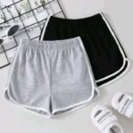 Sporty Soft Cotton Shorts – Black & Grey