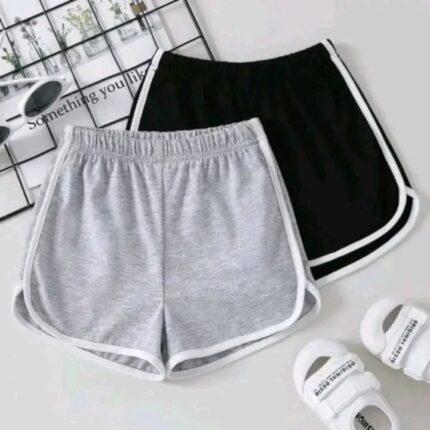 Sporty Soft Cotton Shorts – Black & Grey