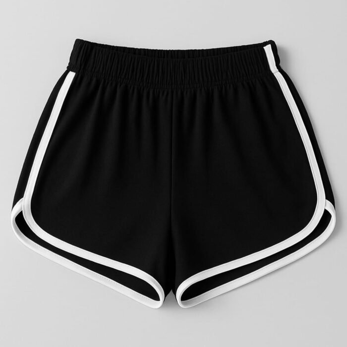 Sporty Soft Cotton Shorts – Black & Grey - Image 2
