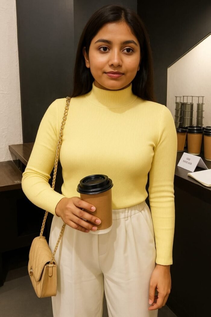 Half Turtleneck Sweater Korean Style Sweater Slim Bottoming Shirt Slim Long Sleeve Top - Image 7