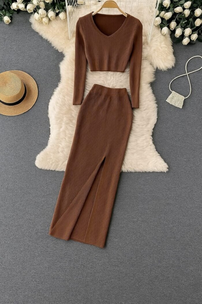 🌸 Elegant Ribbed Knit Skirt Set 🌸 - Image 9