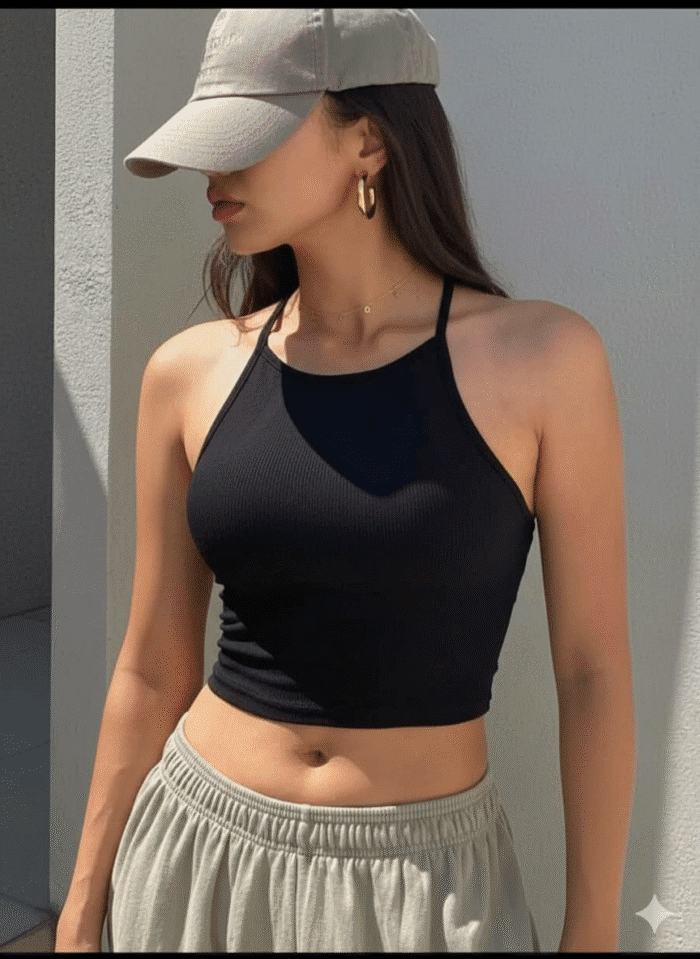 Neck rib crop top - Image 2