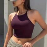 Neck rib crop top