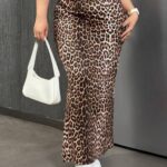 Leopard Rib Maxi Skirt