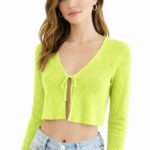 Front tie ribbed crop top