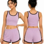 Women's Ribbed Crop Top & Dolphin Shorts Co-Ord Set