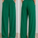 Premium Wide Leg Palazzo Pants - Emerald Green