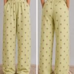 Premium Wide Leg Palazzo Pants - Pastel Yellow Strawberry Print