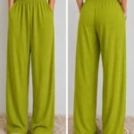 Premium Wide Leg Palazzo Pants - Lime Green