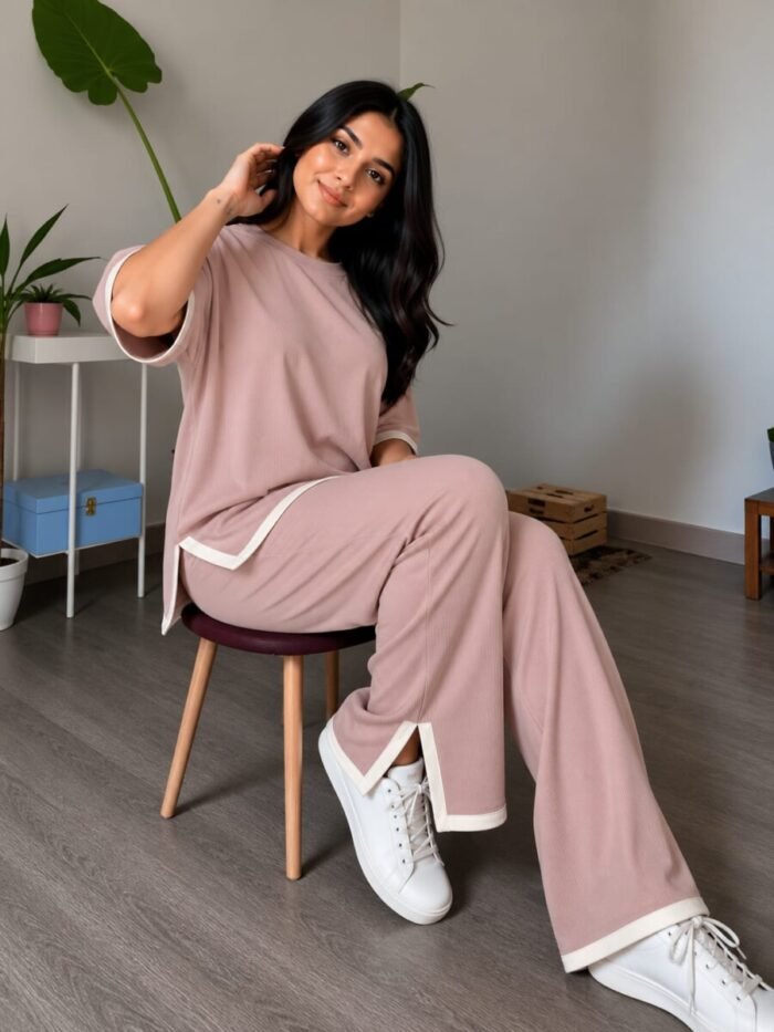Round neck 2 pcs co-ord set - Image 3