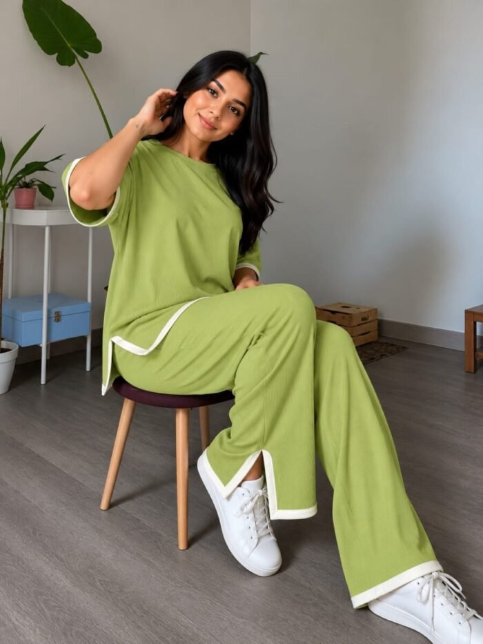 Round neck 2 pcs co-ord set - Image 5