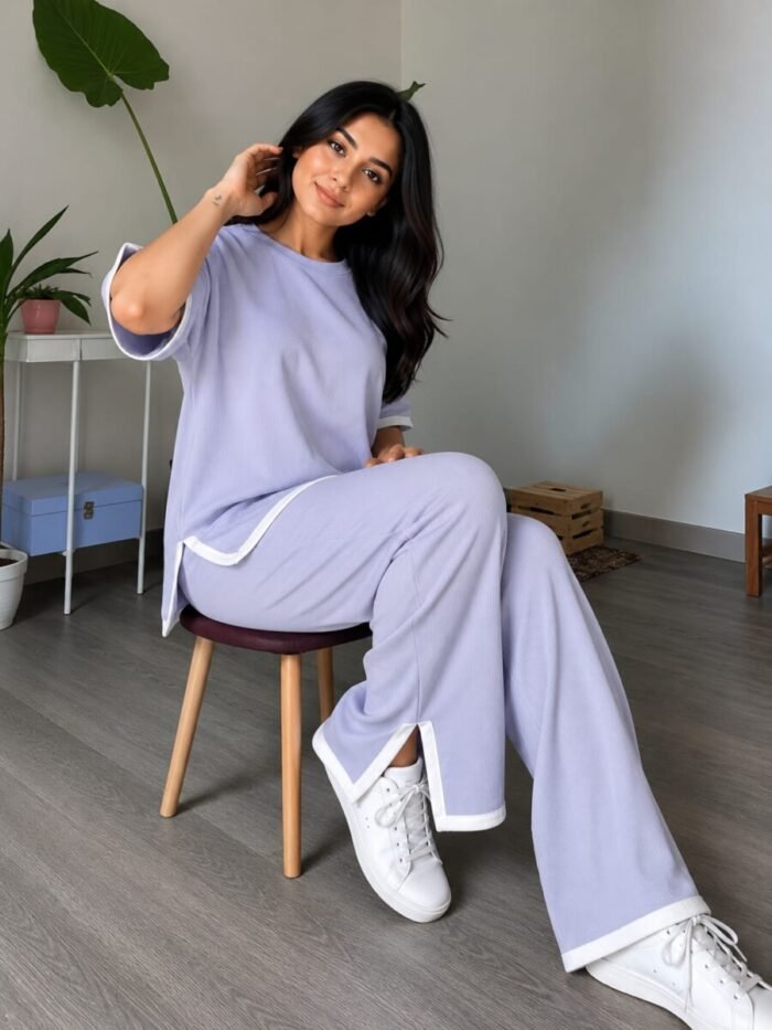 Round neck 2 pcs co-ord set - Image 4