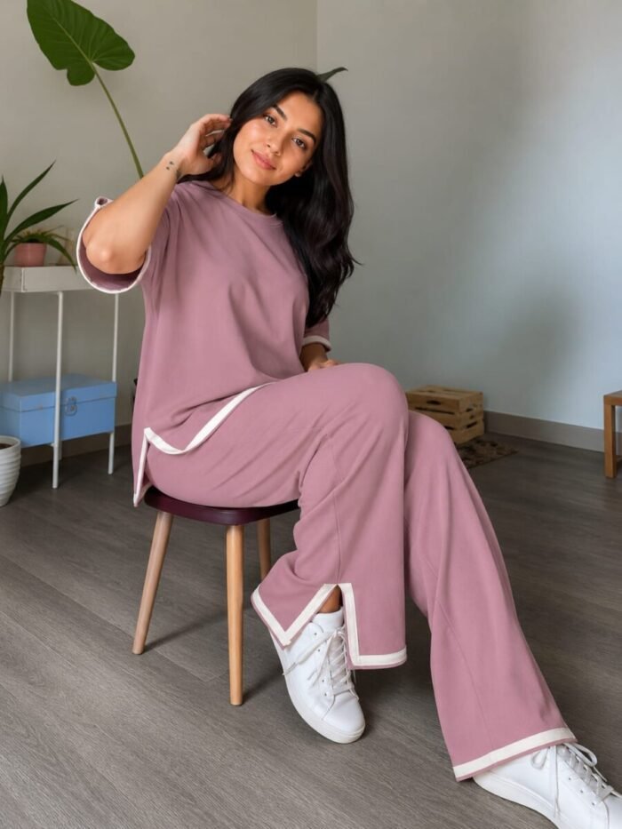 Round neck 2 pcs co-ord set - Image 9