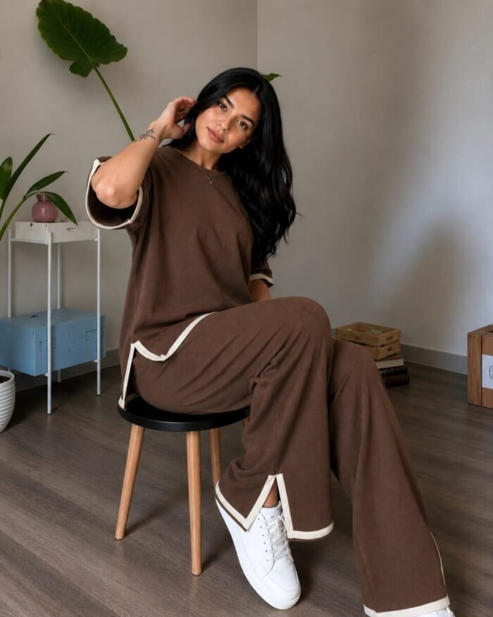 Round neck 2 pcs co-ord set - Image 11