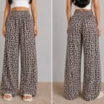 Women's Premium Wide Leg Palazzo Pants - Leopard Print