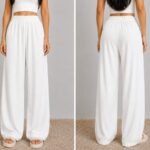 Women's Premium Wide Leg Palazzo Pants - Classic White