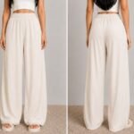 Women's Premium Wide Leg Palazzo Pants - Cream White