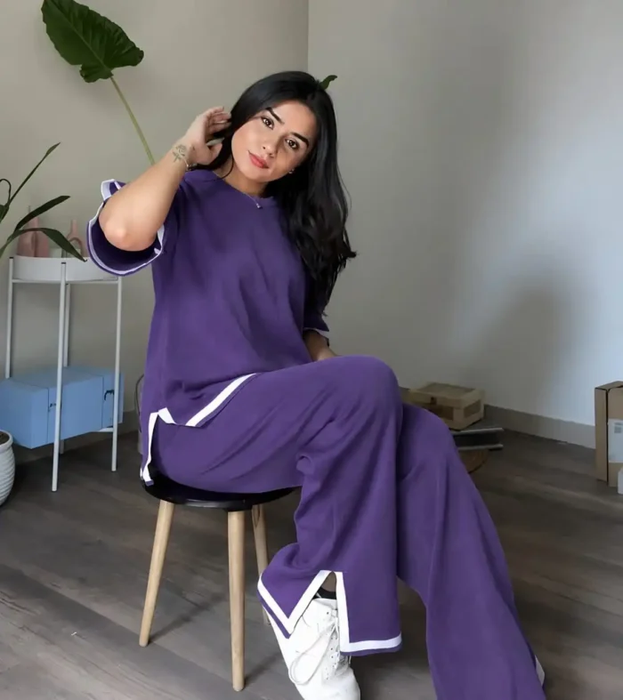 Round neck 2 pcs co-ord set - Image 2