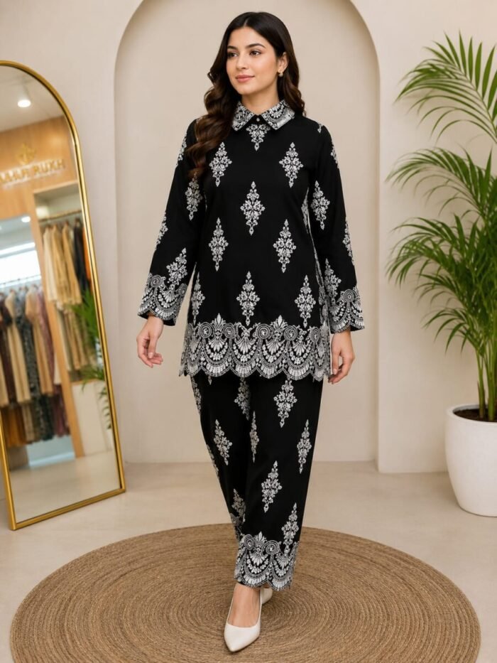 Premium Butter Silk Printed Two Piece Set - Image 2