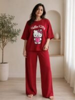 Hello Kitty Cotton Drop Shoulder Co-Ord Set