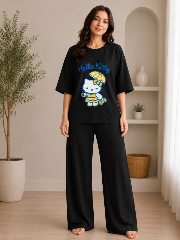 Hello Kitty Cotton Drop Shoulder Co-Ord Set - Image 2