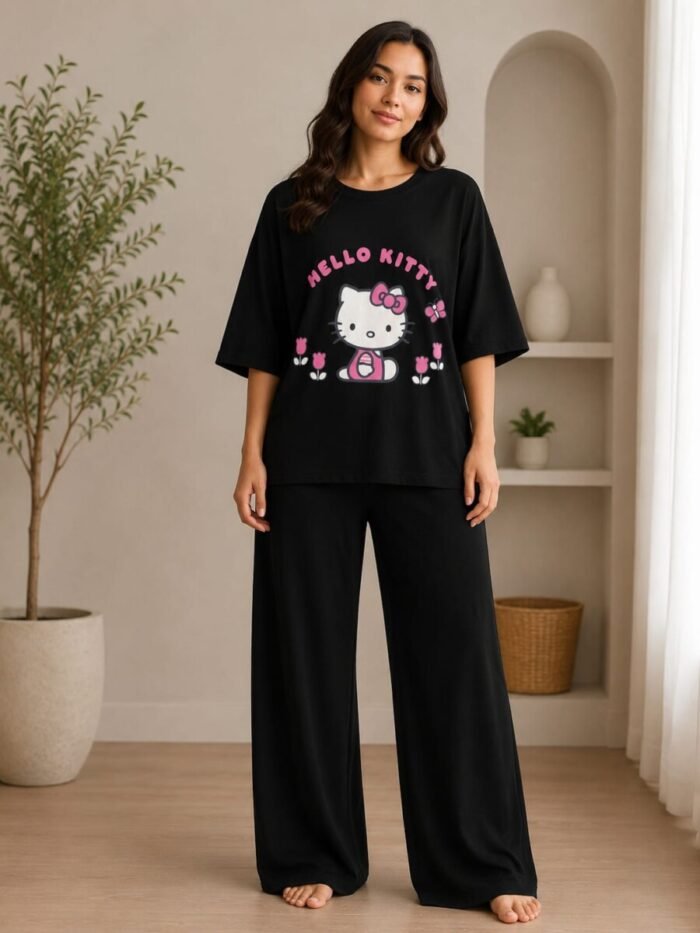 Hello Kitty Cotton Drop Shoulder Co-Ord Set - Image 3