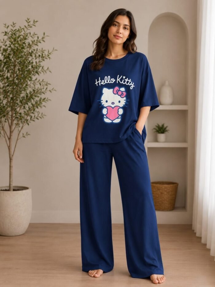 Hello Kitty Cotton Drop Shoulder Co-Ord Set - Image 4